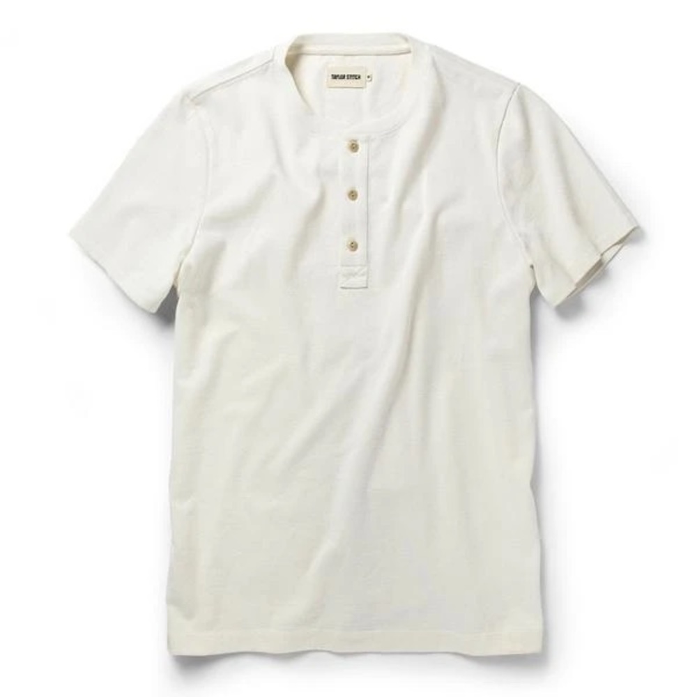 Short sleeve heavy bag Henley. Size 38